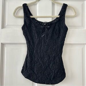 FANG black lace fitted corset top
